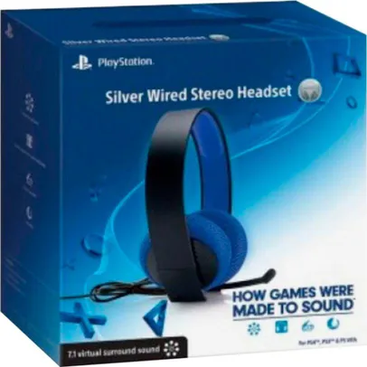 Headset Silver Wired Stereo - Ps3/Ps4