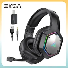 Headset Gamer Sem Fio com Som de Alta qualidade 2.4ghz EKSA E1000 WT