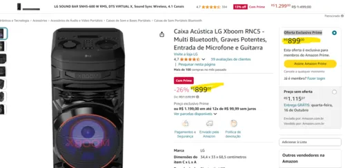 Imagem na descrição da promoção