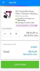 [APP] Kit Travel Shine Rosa Philco Prancha + Secador - R$60