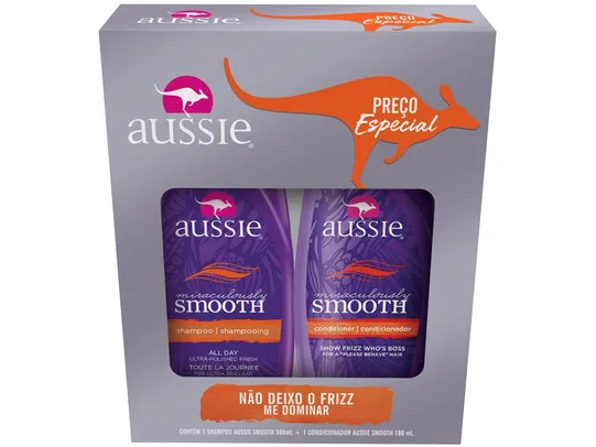 Kit Shampoo e Condicionador Aussie Smooth