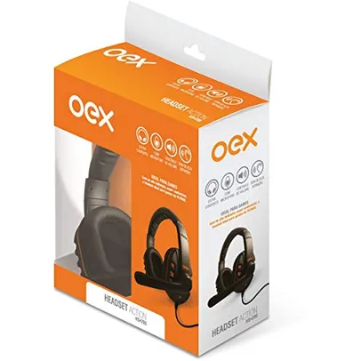 Headset OEX HS200  Action Microfones e Fones de Ouvido, Preto