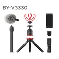 Microfone para Smartphone BOYA BY-VG330, Com Tripé, TRS/TRRS, Black