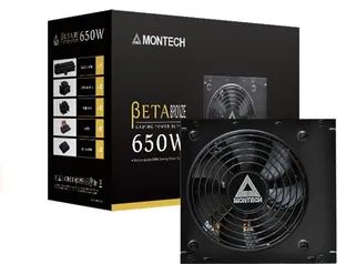 Fonte Montech BETA Bronze 650W, 80 Plus Bronze, PFC Ativo