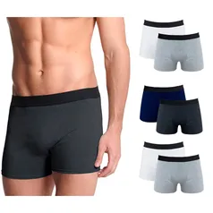 Kit com 6 Cuecas Boxer Basic Lisa Sortidas - Polo Match