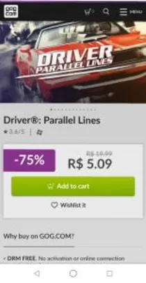 Driver®: Parallel Lines - R$5