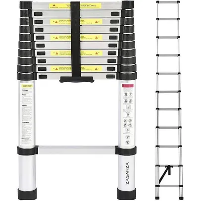 Escada Telescópica Extensiva De Alumínio 13 Degraus 3,8 M