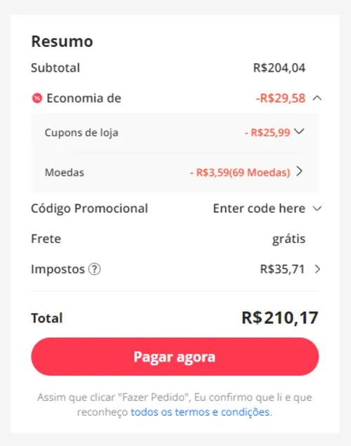 Imagem na descrição da promoção