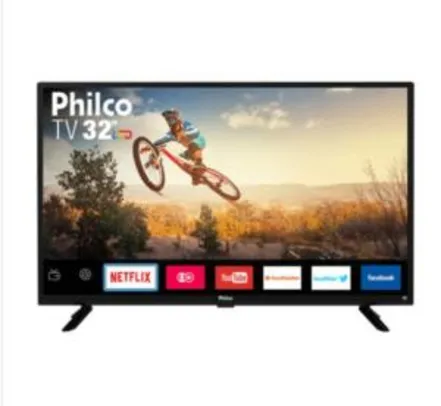 Smart TV LED 32" Philco PTV32G50SN HD 2 HDMI 1USB Preta com Conversor Digital Integrado | R$720