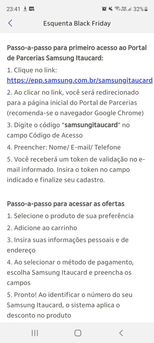 Imagem na descrição da promoção