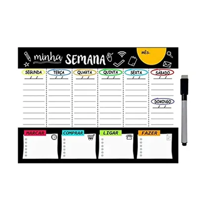 Planner Semanal 60x40cm Quadro Anotações + Caneta