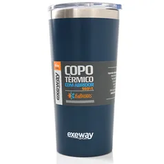 Copo Térmico Exeway com Abridor 560ml, Azul R$80