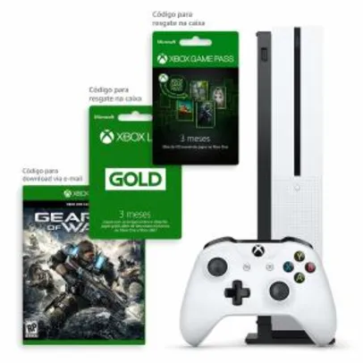Xbox One S 1TB 3 meses de Gold & 3 meses de Gamepass com Kit Exclusivo Amazon - R$1476