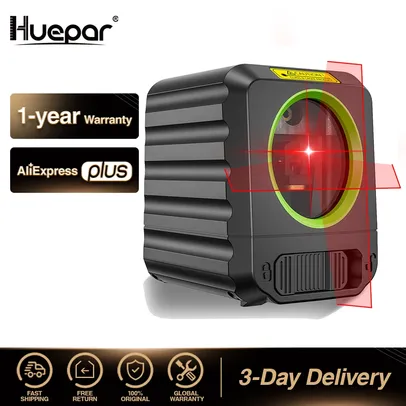 [Do Brasil | APP | GPAY | MOEDAS R$63] Nível Laser Huepar 2 Linhas, Linha Cruzada, Horizontal e Vertical 