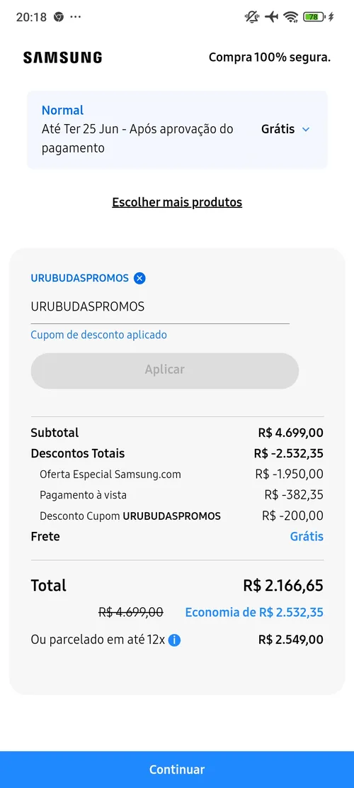 Imagem na descrição da promoção