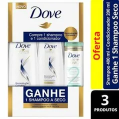 Kit Dove Reconstrução Completa Shampoo 400ml + Condicionador 200ml + Shampoo a Seco Day 2 75ml | R$20