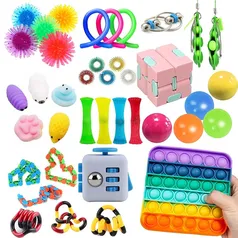 Kit Fidget Brinquedos Anti-Stress Pop It 39pcs