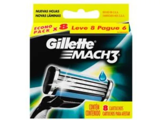 8 Cartuchos de Gillette Mach 3 R$35