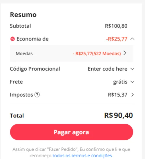 Imagem na descrição da promoção