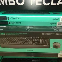 Teclado e Mouse Sem Fio Logitech MK345 Preto USB R$100