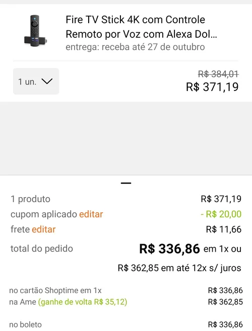 Imagem na descrição da promoção