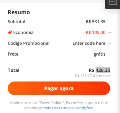 Imagem na descrição da promoção