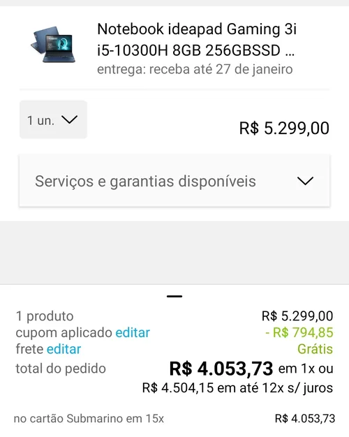 Imagem na descrição da promoção