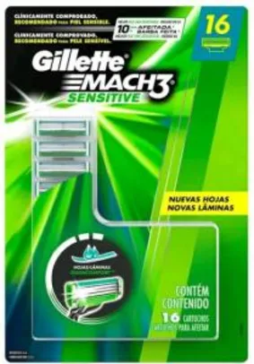Carga para Aparelho de Barbear Gillette - Mach3 Sensitive 16 Cargas | R$ 80