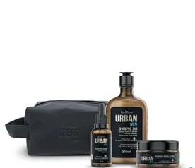 kit shampoo + óleo + pomada gratis necessaire urban men único | R$ 35