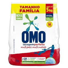 [5 Unidades R$174,50] OMO Sabão Em Pó Lavagem Perfeita Pacote Família - 4 Kg