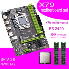 Kit placa mãe X79 (lga 1356),  Xeon E5 2420, 8GB (2x4) 1333MHz DDR3