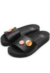 Chinelo Slide Moleca Botons Preto R$40