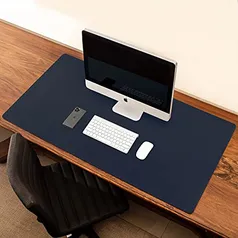 Mouse Pad Desk Pad Couro Ecologico 70x30cm Minimalista (Midnigh Blue)