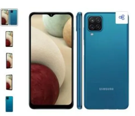 Smartphone Samsung Galaxy A12 Azul 64GB, Tela Infinita de 6.5", Câmera Quádrupla, | R$ 1439