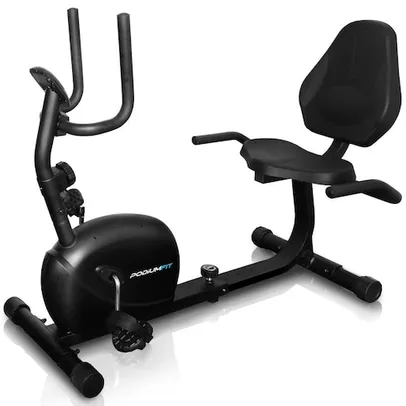 Bicicleta Ergométrica Horizontal PodiumFit H100 Magnética 8cargas Max130Kg