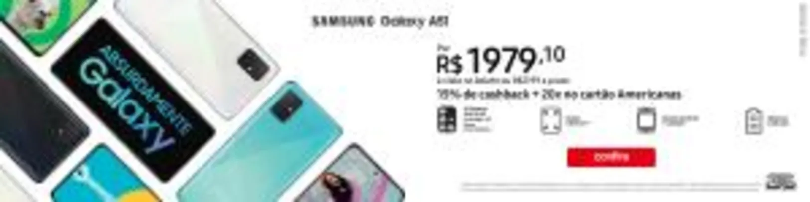 [15% AME] Smartphone Samsung Galaxy A51 | R$ 1.979
