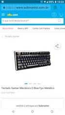 Teclado Gamer Mecânico E-Blue Fps Metálico - R$ 99