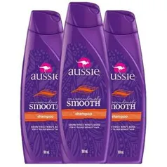 Kit com 3 Shampoos Aussie Miraculously Smooth 180ml