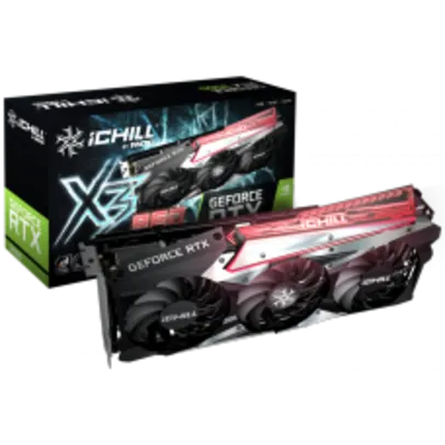 Placa de Vídeo INNO3D GeForce RTX 3060 iCHILL X3 RED, 12GB, LHR, GDDR6, DLSS, Ray Tracing, C30603-12D6X-167139AH