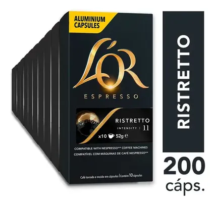 Kit 200 Cápsulas De Café  L'or Ristretto