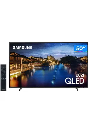 [C. ouro] Smart TV 4K QLED 50” Samsung QN50Q60AAGXZD - Wi-Fi Bluetooth HDR 3 HDMI 2 USB