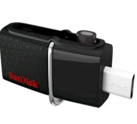 [Ponto Frio] Pen Drive para Smartphone e Tablet SanDisk Ultra® Dual Drive com USB 3.0 e Micro USB 64GB - Preto - Pen Drives por R$ 96