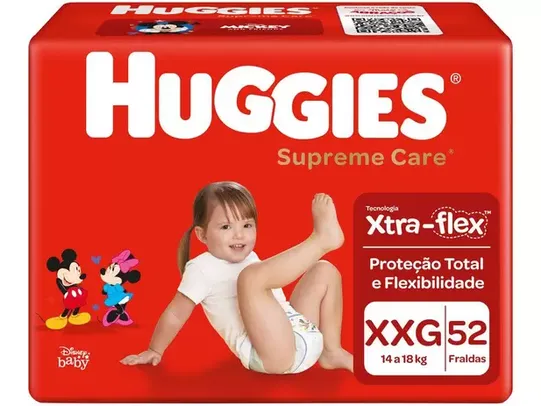 Fralda Huggies Supreme Care - Tam. XXG 14 a 18kg 52 Unidades