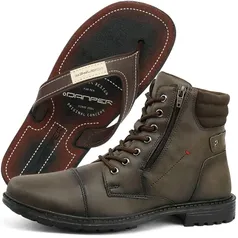 Bota Coturno Casual SapatoFran Cano Médio Café Com Chinelo Danper (Tam.37 38 48 e 44)