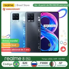 Smartphone REALM 8 PRO 128GB 102 MP 50W-CARGA - R$1511