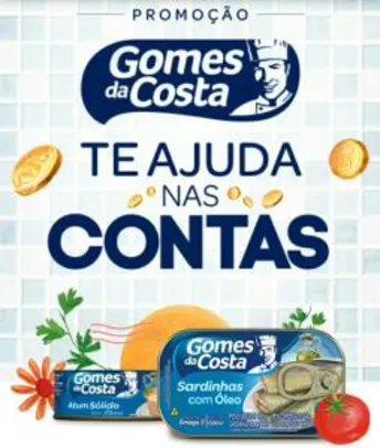 Compre R$10 em produtos Gomes da Costa e receba R$10 no RecargaPay