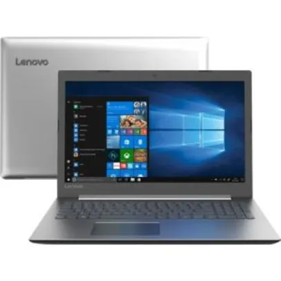 [R$ 1337 AME] Notebook Ideapad 330 7ª Intel Core i3 4GB 1TB W10 HD 15.6'' Prata - Lenovo