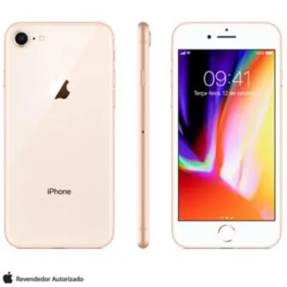 iPhone 8 Dourado, com Tela de 4,7”, 4G, 256 GB | R$2842