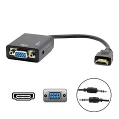 Cabo Conversor Adaptador Hdmi Para Vga Com Saída P2 Áudio