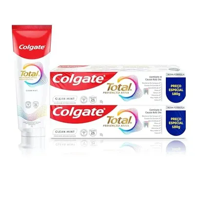 (Rec)(+ por - ) Creme Dental Colgate Total Clean Mint 180g 2 unidades